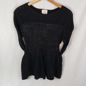 Pins & Needles Black Crochet Sweater